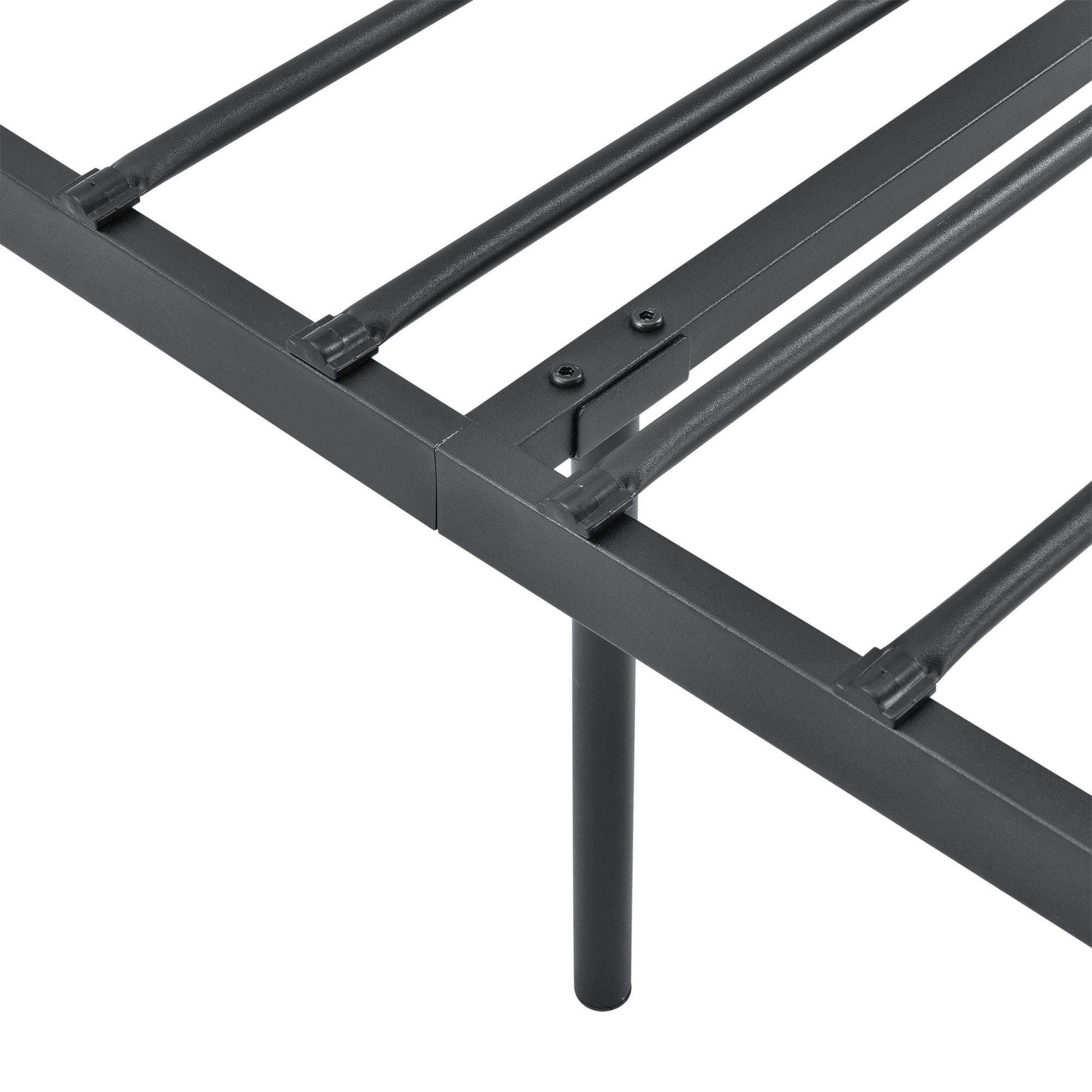 en.casa Metallbett, Apolda Metallbett mit Lattenrost schwarz 90x200 cm
