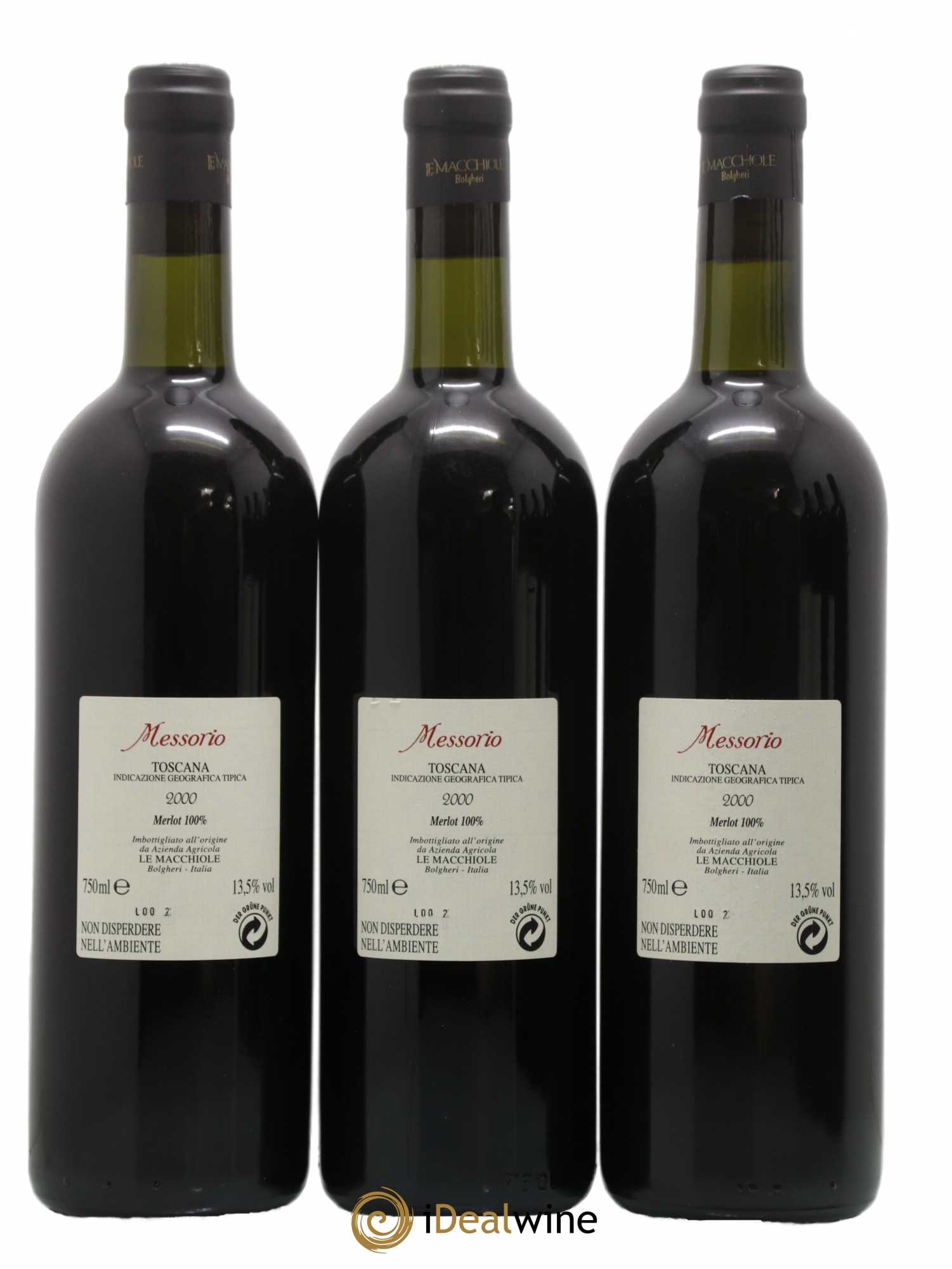 Toscana IGT Le Macchiole Messorio  2000 - Lot de 6 Bouteilles