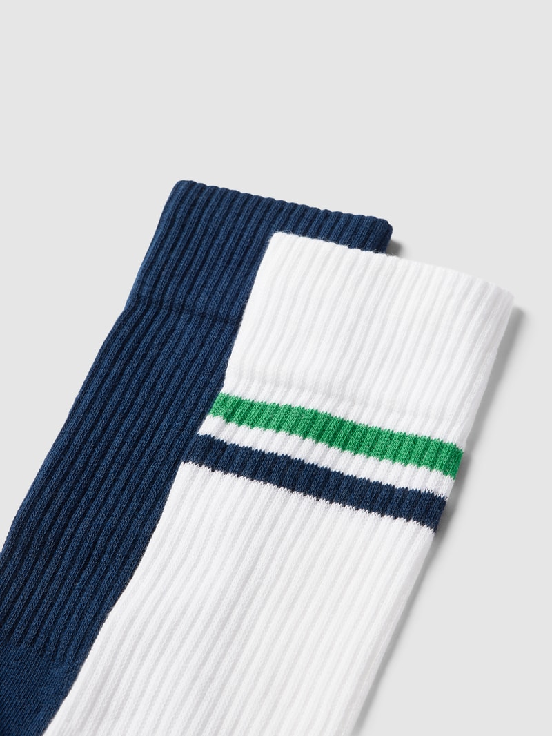 Socken mit Kontraststreifen im 2er-Pack in marineblau
