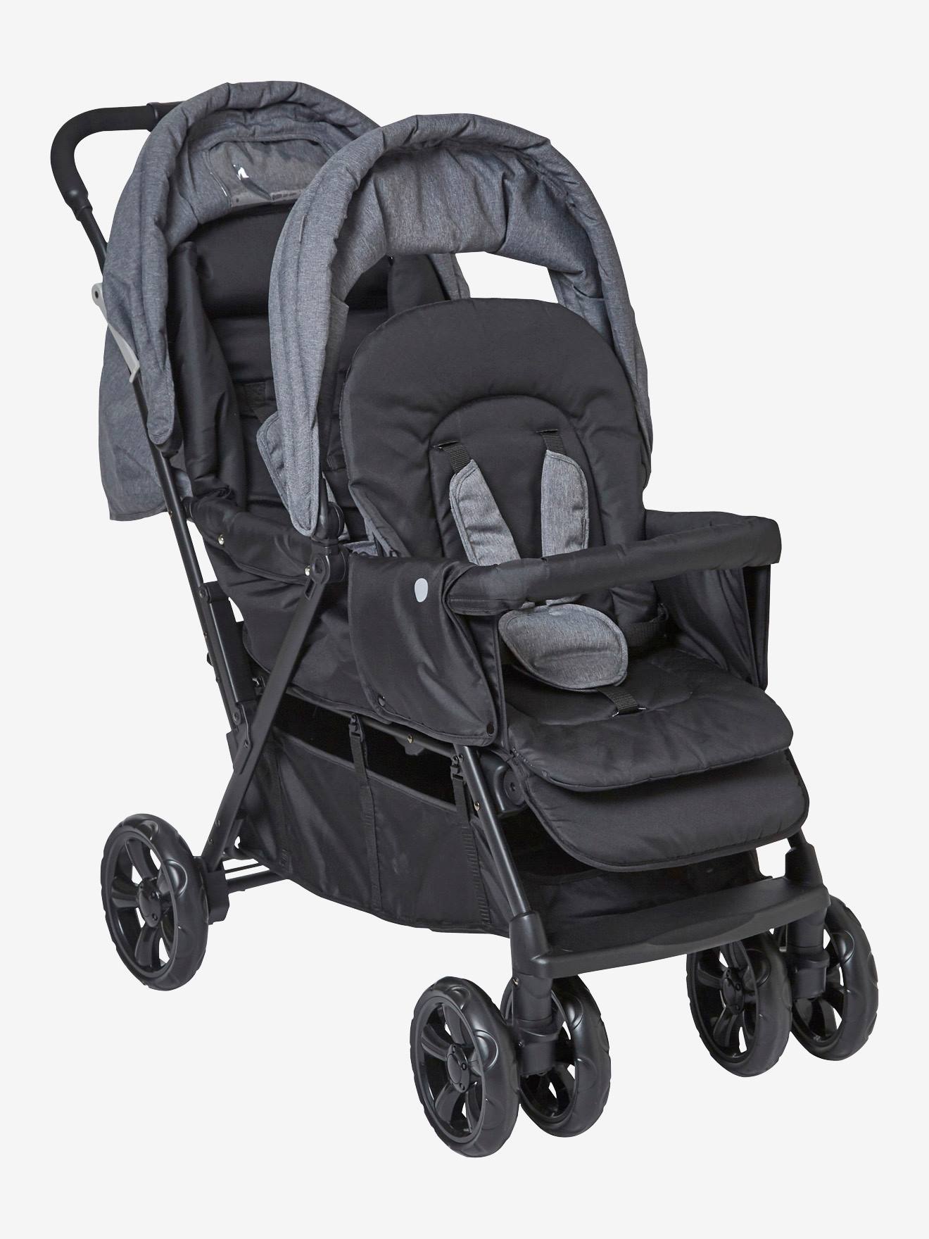 Poussette double vertbaudet Duocity2 gris