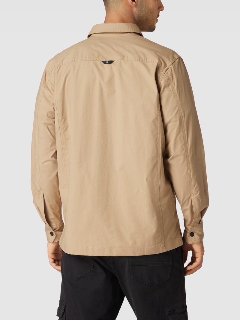 Freizeithemd mit Strukturmuster Modell 'RIPSTOP' in beige