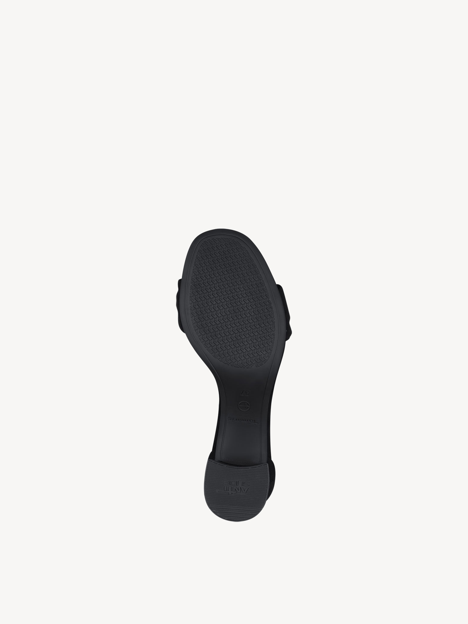 Sandale à talon en cuir - noir