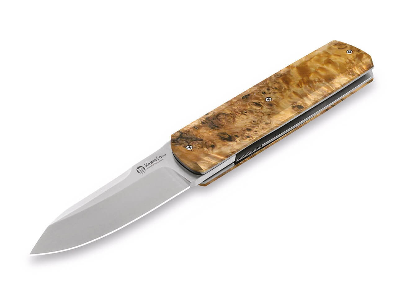 Silver Sport Knife Dyed Poplar Wood