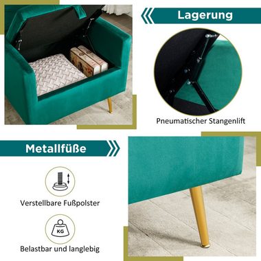 REDOM Sessel Loungesessel, Einzelsessel, Polstersessel, mit Stauraum (Moderner Samtstuhl), Sessel mit Kissen, mit roségoldenen Metallbeinen