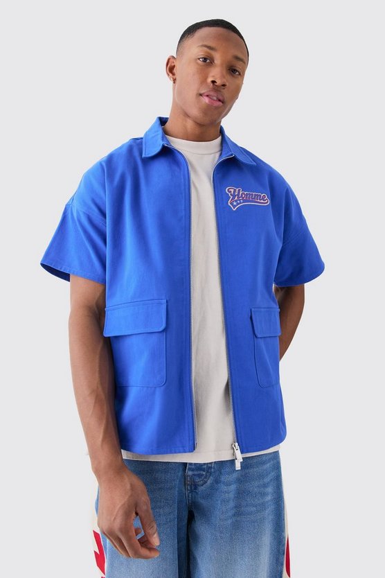 Twill-Hemd mit Reißverschluss