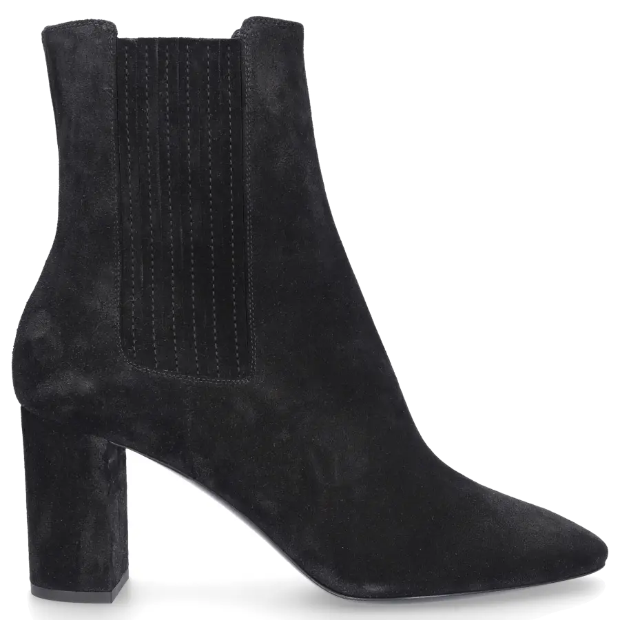 Saint Laurent - Stiefeletten LOU 75 Veloursleder - schwarz