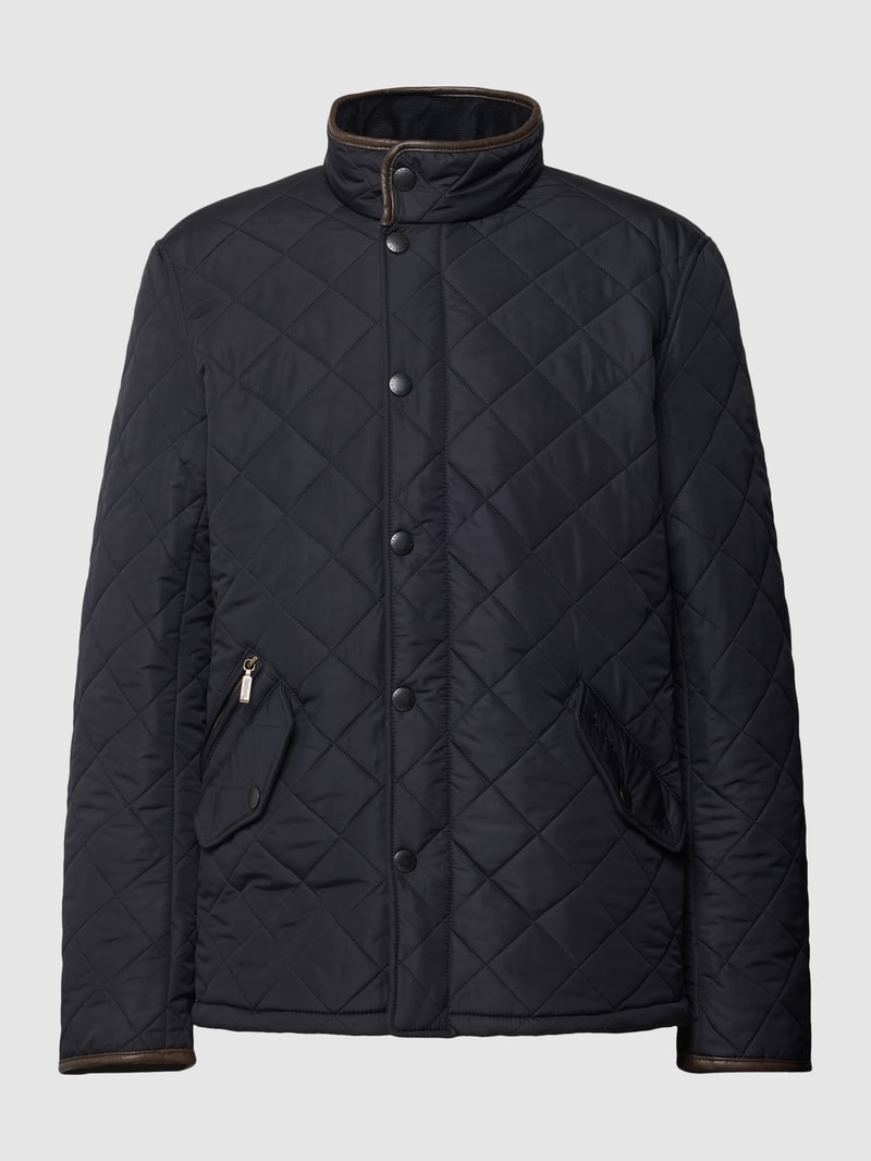 Steppjacke mit Stehkragen Modell 'POWELL' in marineblau