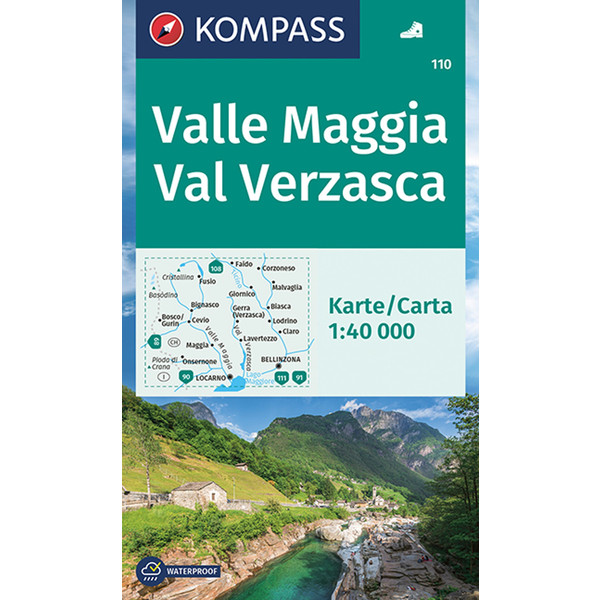 KOMPASS WANDERKARTE 110 VALLE MAGGIA, VAL VERZASCA 1:40000
