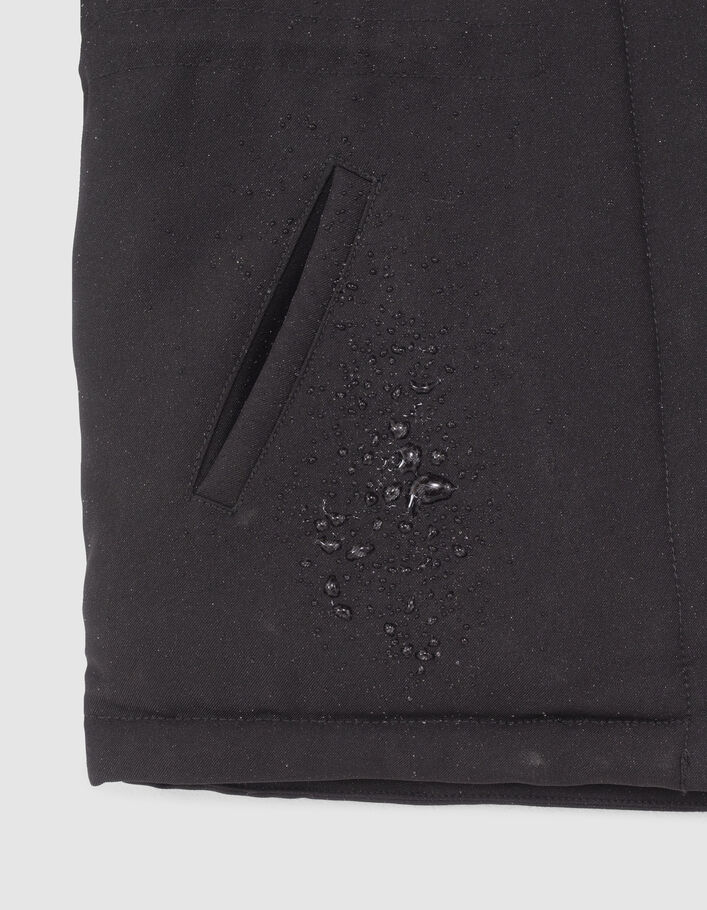 Parka 2-en-1 noire pailletée et veste matelassée fille