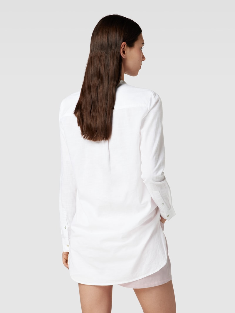 Longbluse mit V-Ausschnitt in weiß