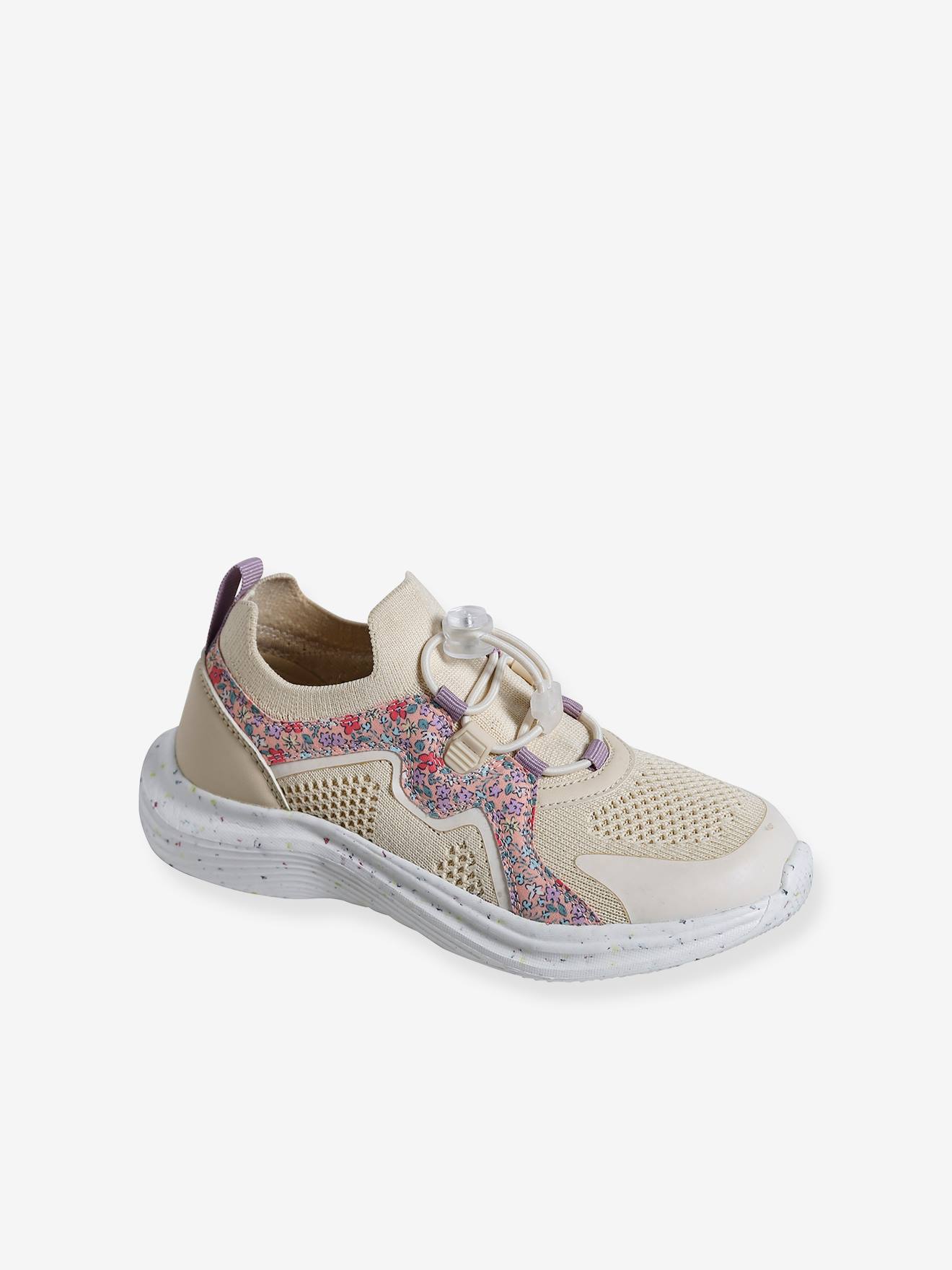 Vertbaudet Mädchen Sport-Sneakers mit Gummizug - set beige