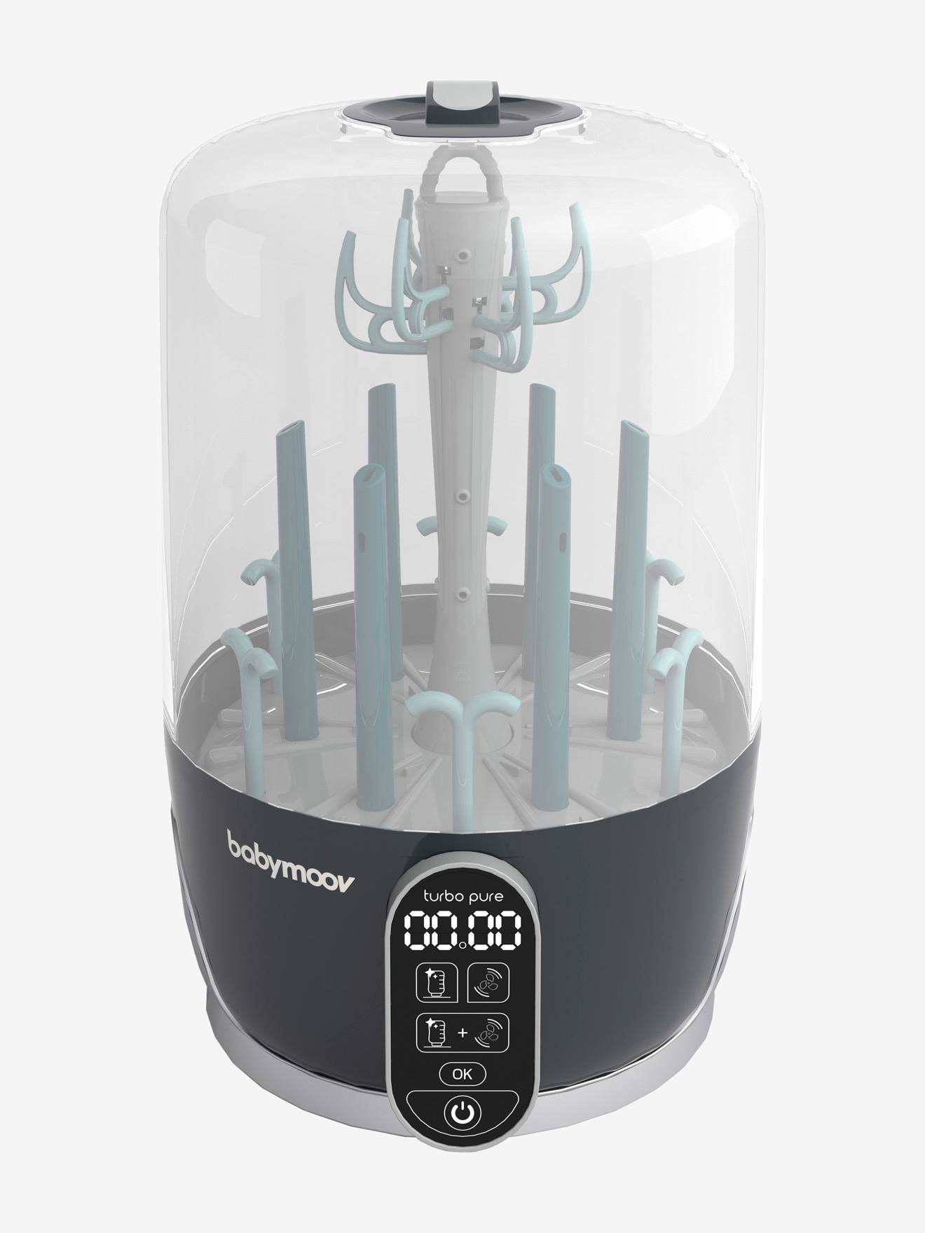 Stérilisateur et sèche-biberons électrique BABYMOOV Turbo Pure gris