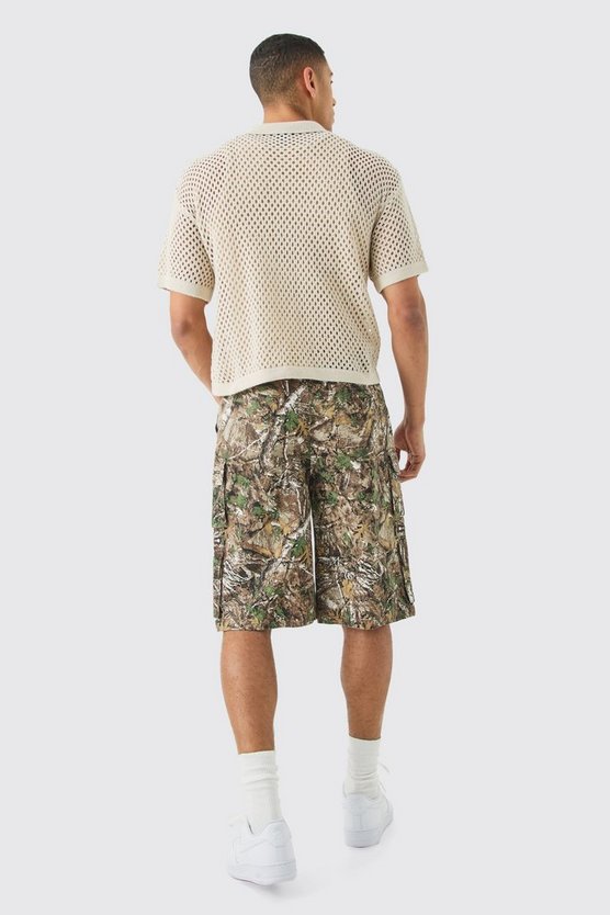 Camouflage Jorts mit Taschen