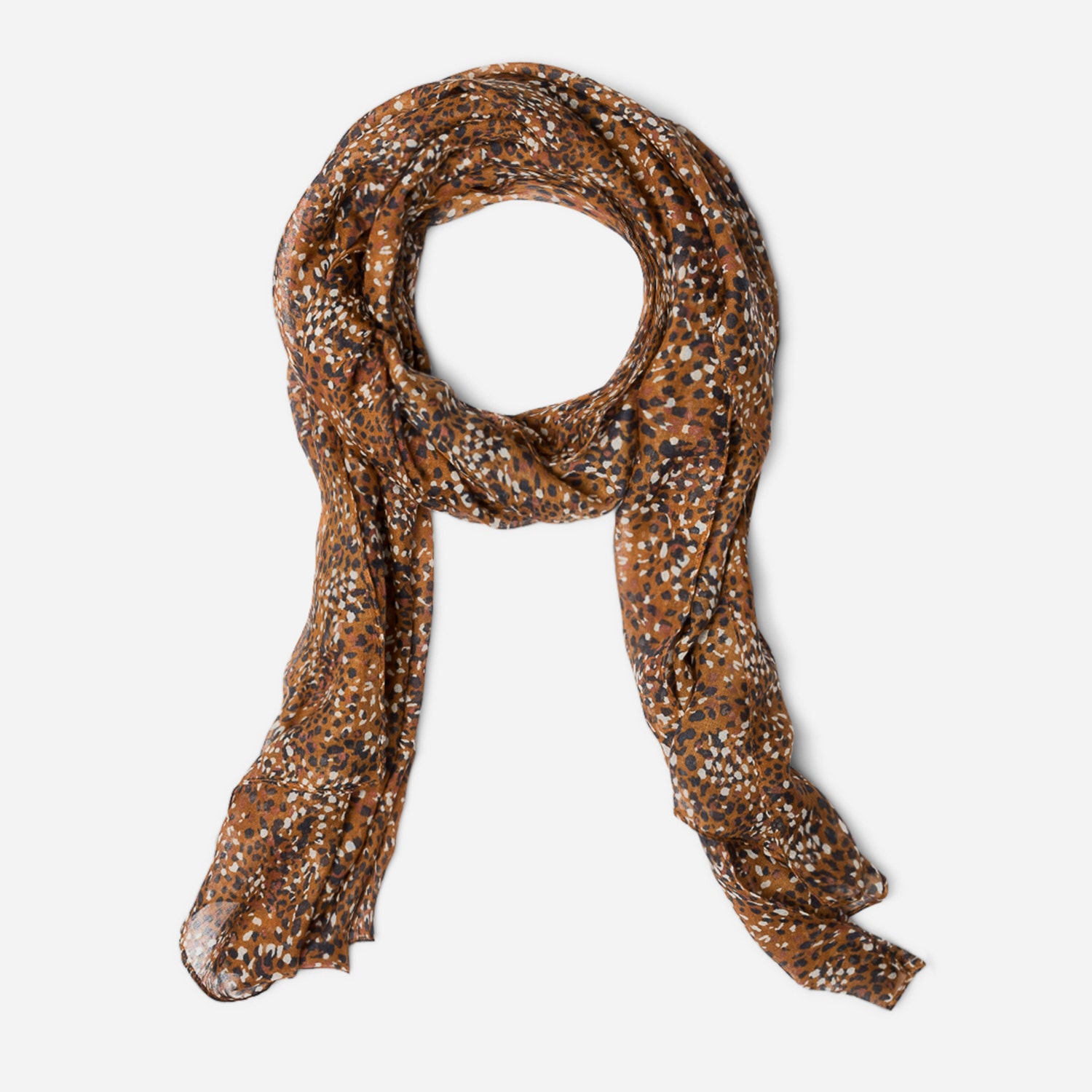 Foulard camel à imprimé tachiste
