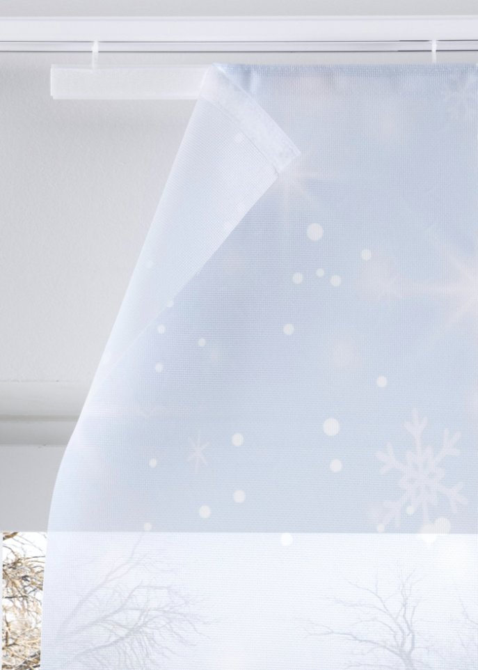 Schiebegardine mit winterlichem Druck (1er Pack)