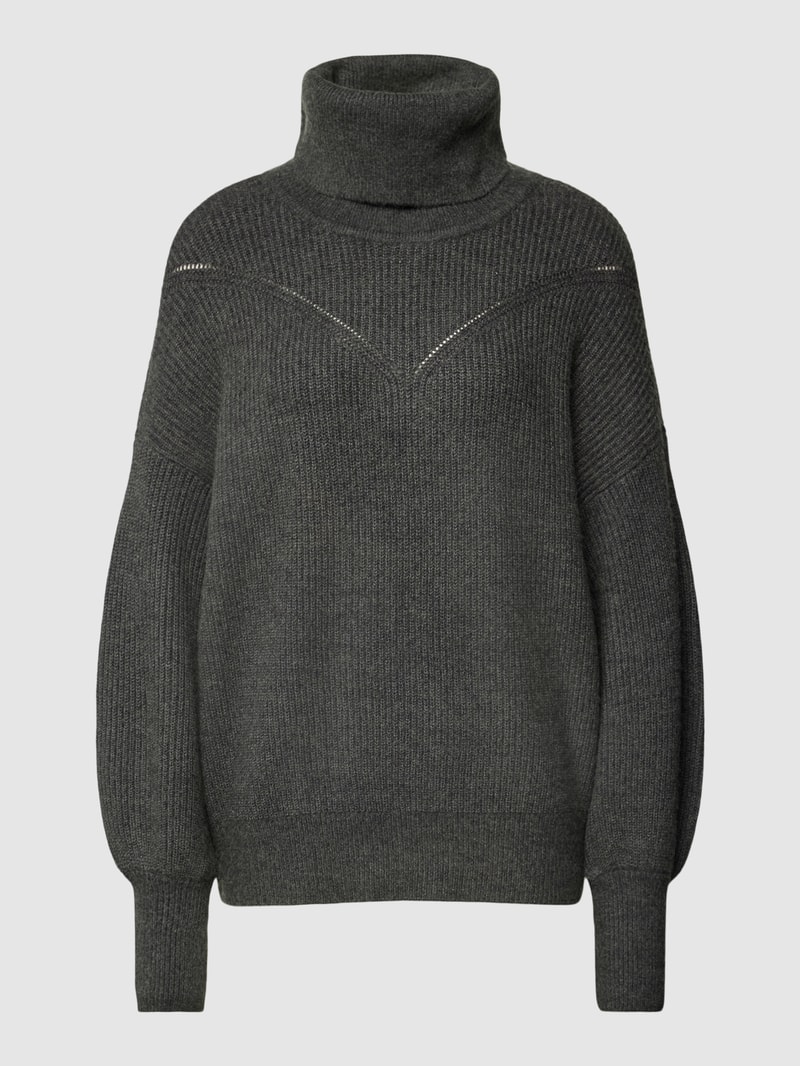 Rollkragenpullover aus Viskose-Mix Modell 'Katia' in anthrazit meliert