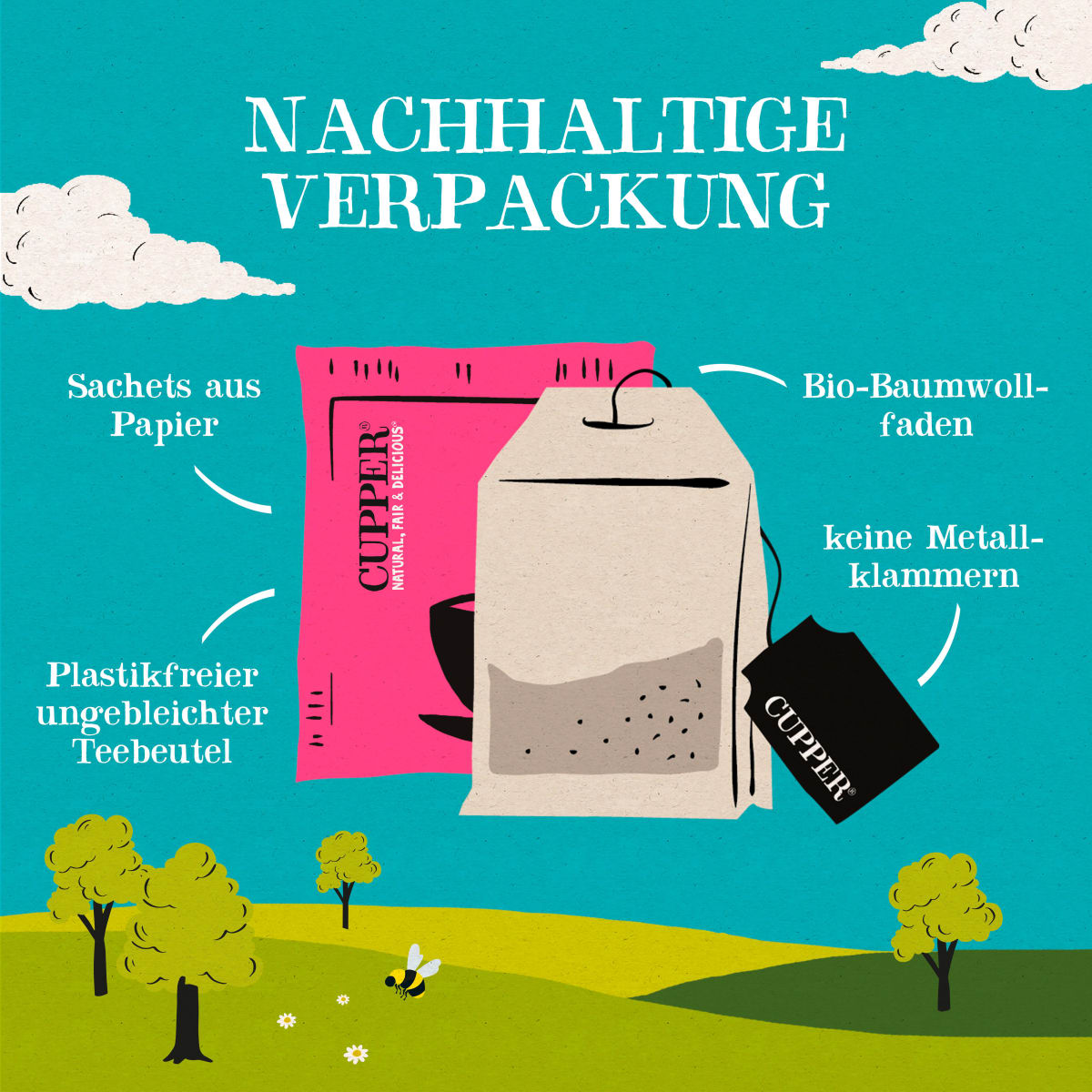 Weißer Tee mit Himbeere (20 Beutel), 34 g