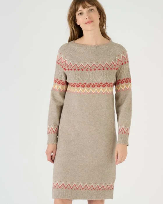 Robe-pull en maille jacquard Thermolactyl recyclée