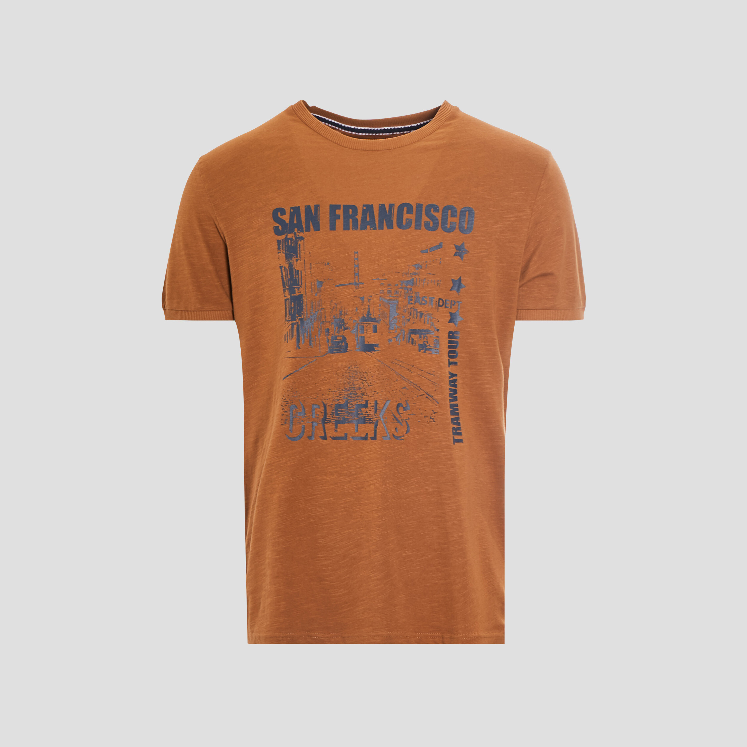 T-shirt manches courtes Creeks jaune moutarde homme | La Halle