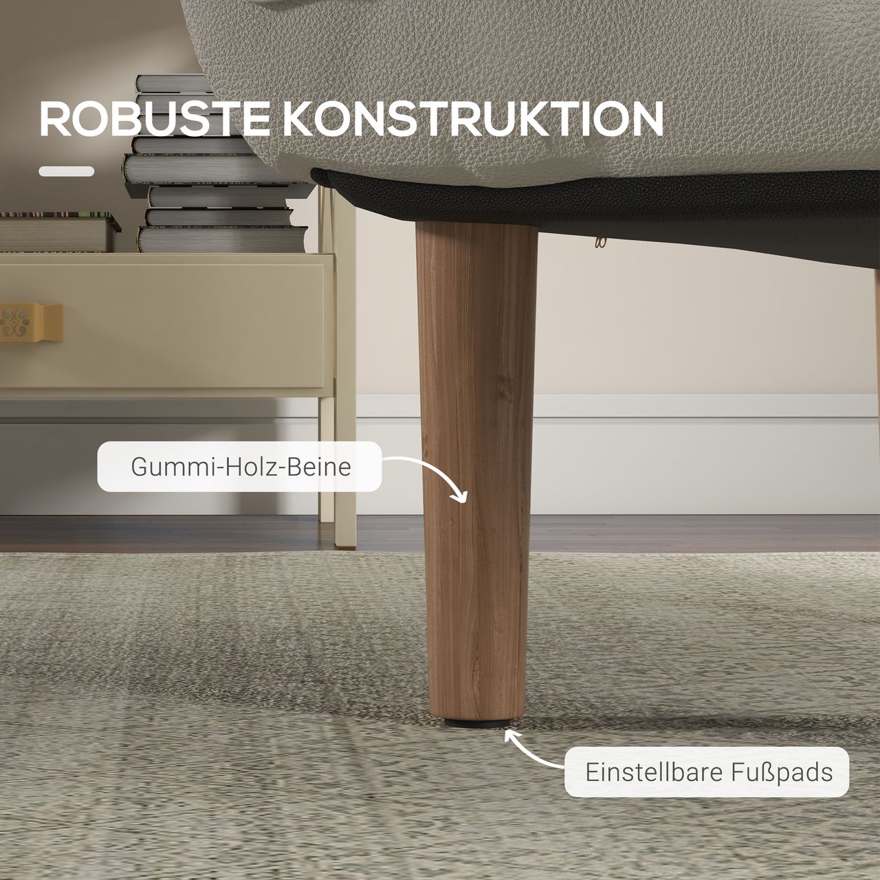 HOMCOM 2-in-1 Sessel, Relaxsessel Akzentstuhl bis 120 kg, Bodensessel mit Kissen