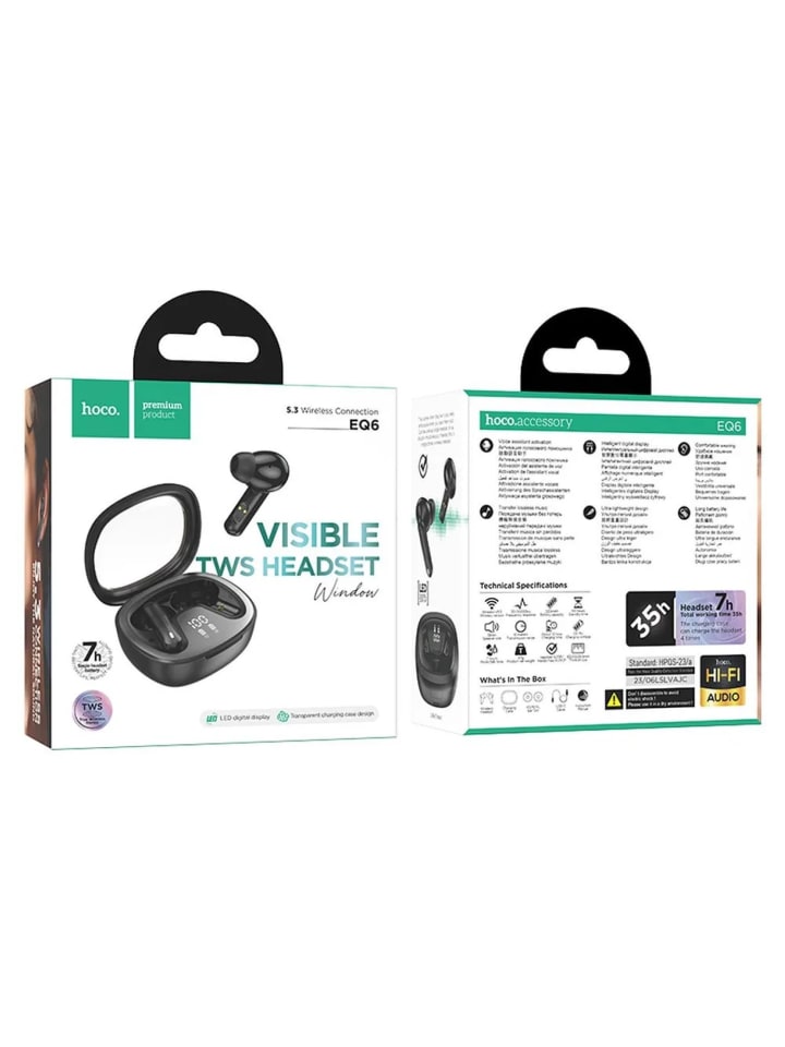 HOCO HOCO Bluetooth-Kopfhörer TWS Shadow EQ6 In-Ear-Kopfhörer Schwarz in Schwarz günstig kaufen onesize