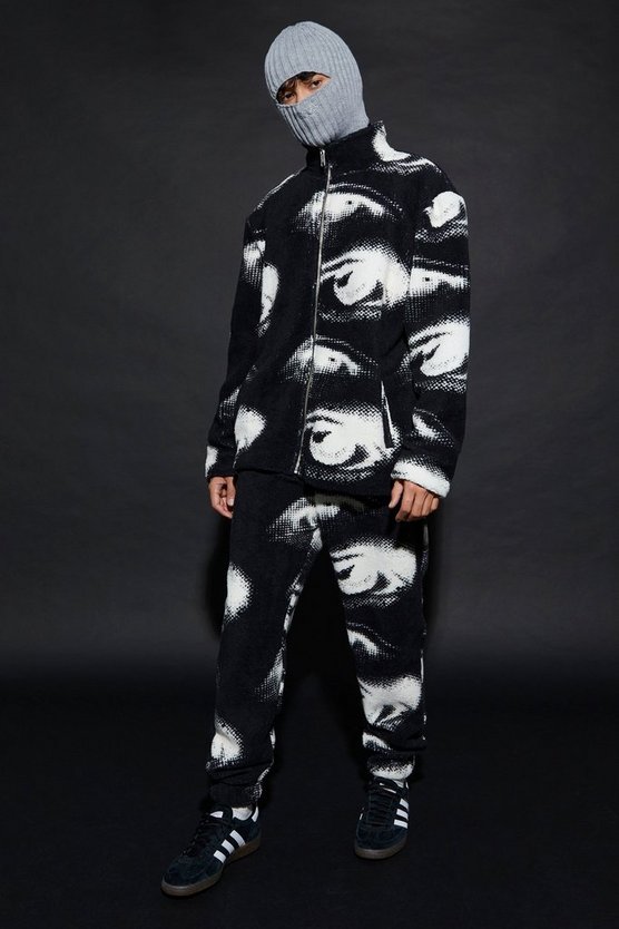 Strick-Balaclava mit Ofcl-Stickerei