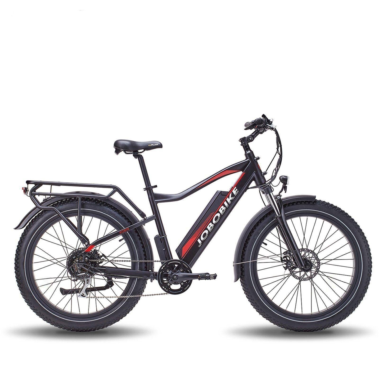 JOBOBIKE E-Bike MTB E33 Robin ebike sale Damen Herren für Fitness, 7 Gang Shimano, Kettenschaltung, Heckmotor, 672,00 Wh Akku, Hardtail E-Mountainbikes 26 Zoll Fat Tire Elektrofahrrad Heckmotor