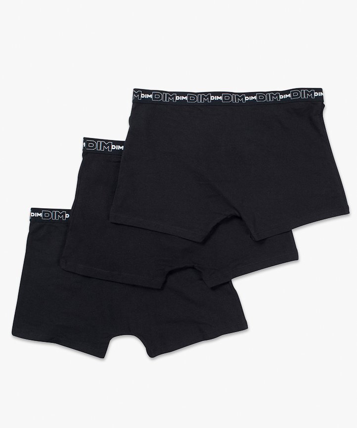 Boxer homme en coton stretch - Dim (lot de 3) noir | GEMO