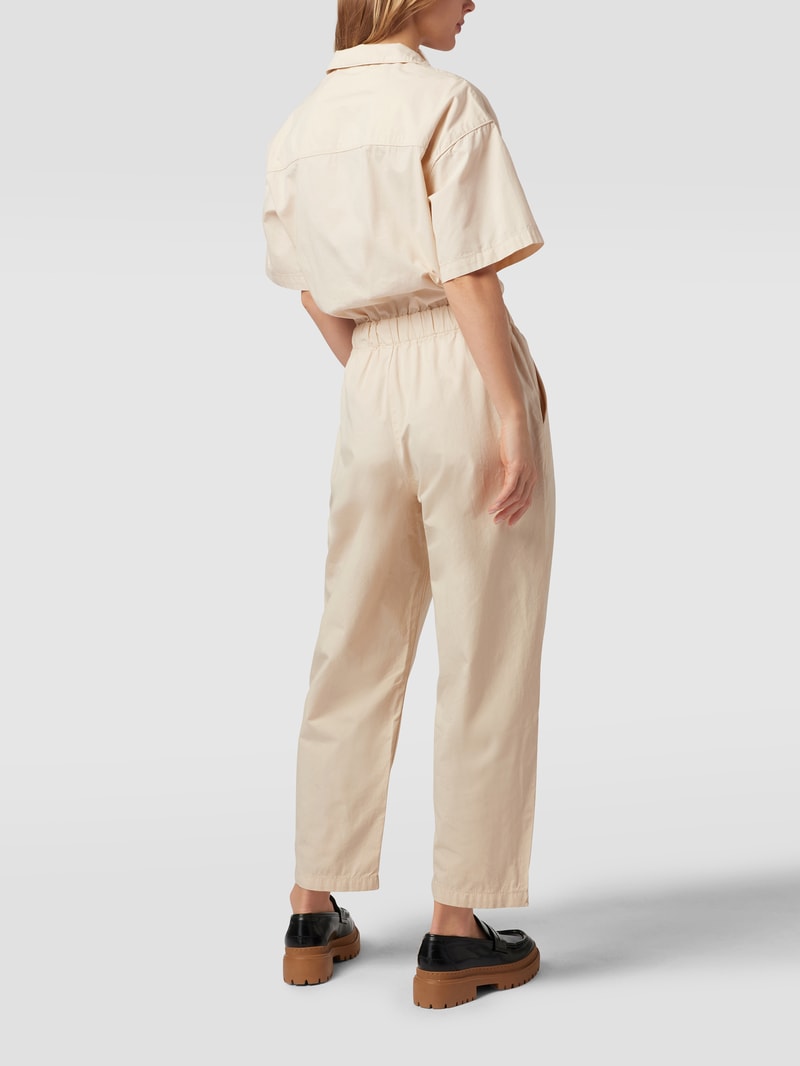 Jumpsuit mit Brusttasche und elastischer Taille in ecru