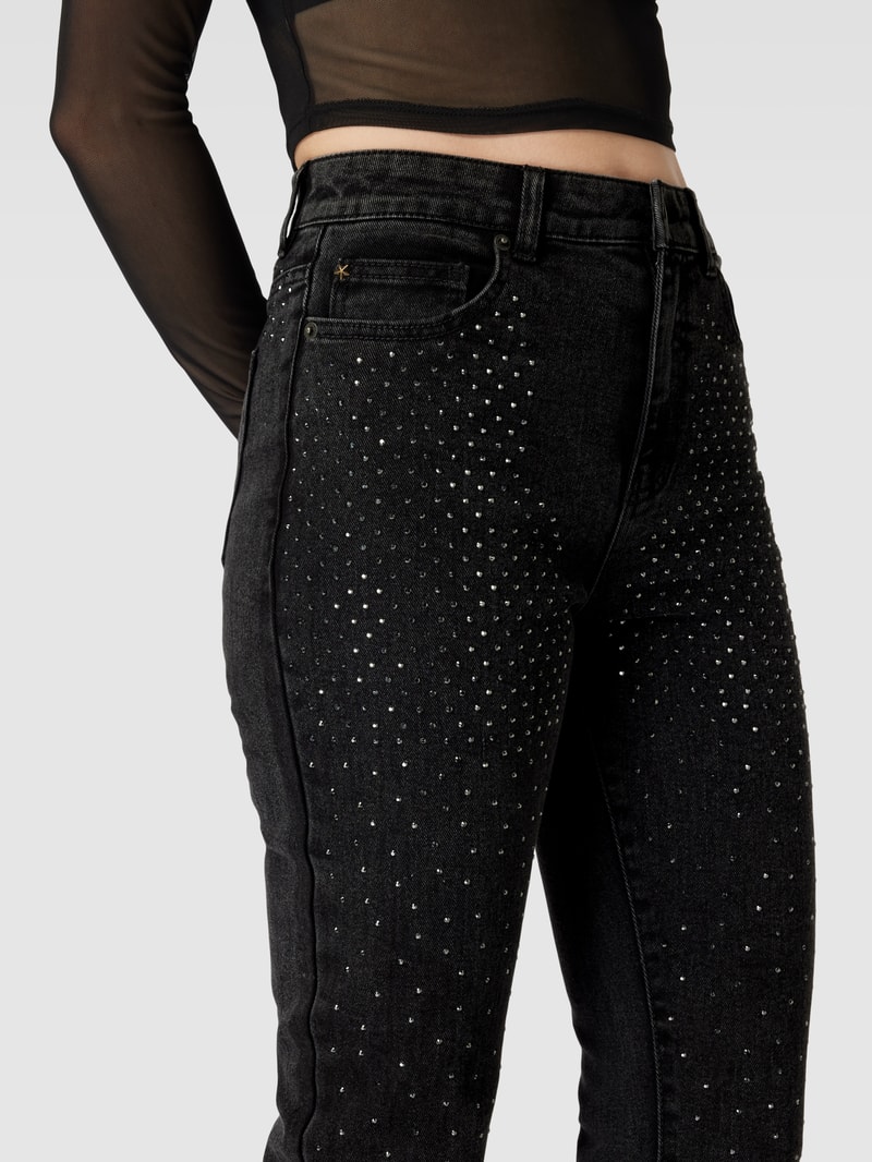 Jeans mit Ziersteinbesatz Modell 'EMILY' in black