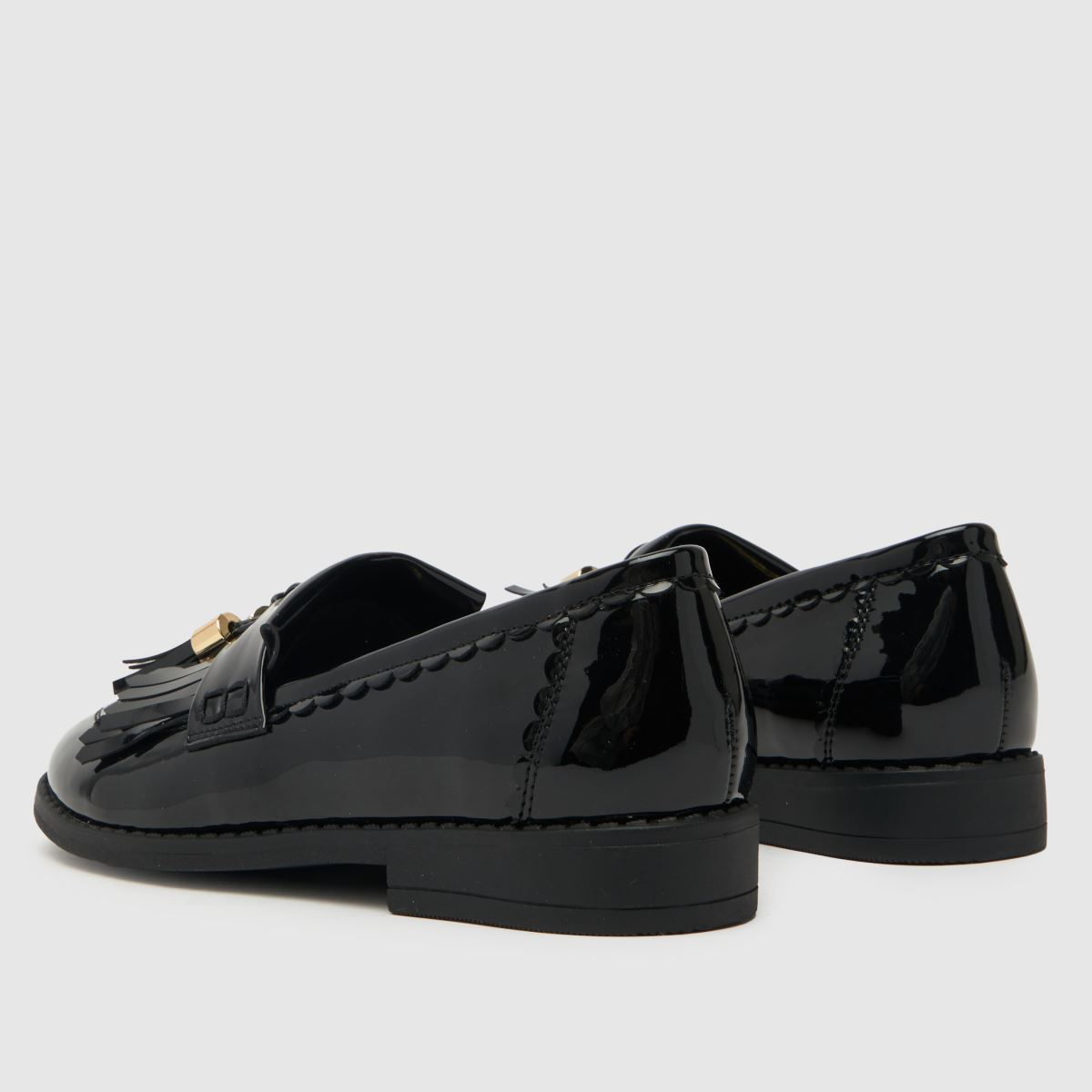 Schuh svarta spetsiga loafers för flickor, juniorskor