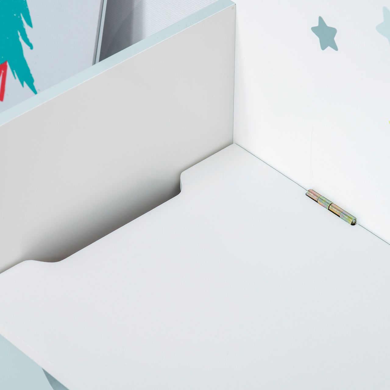HOMCOM Kindersitzbank mit Stauraum 2-in-1 Truhenbank Spielzeugkiste Aufbewahrungstruhe 3-8 Jahre Kindermöbel Hellblau 60 x 30 x 50 cm