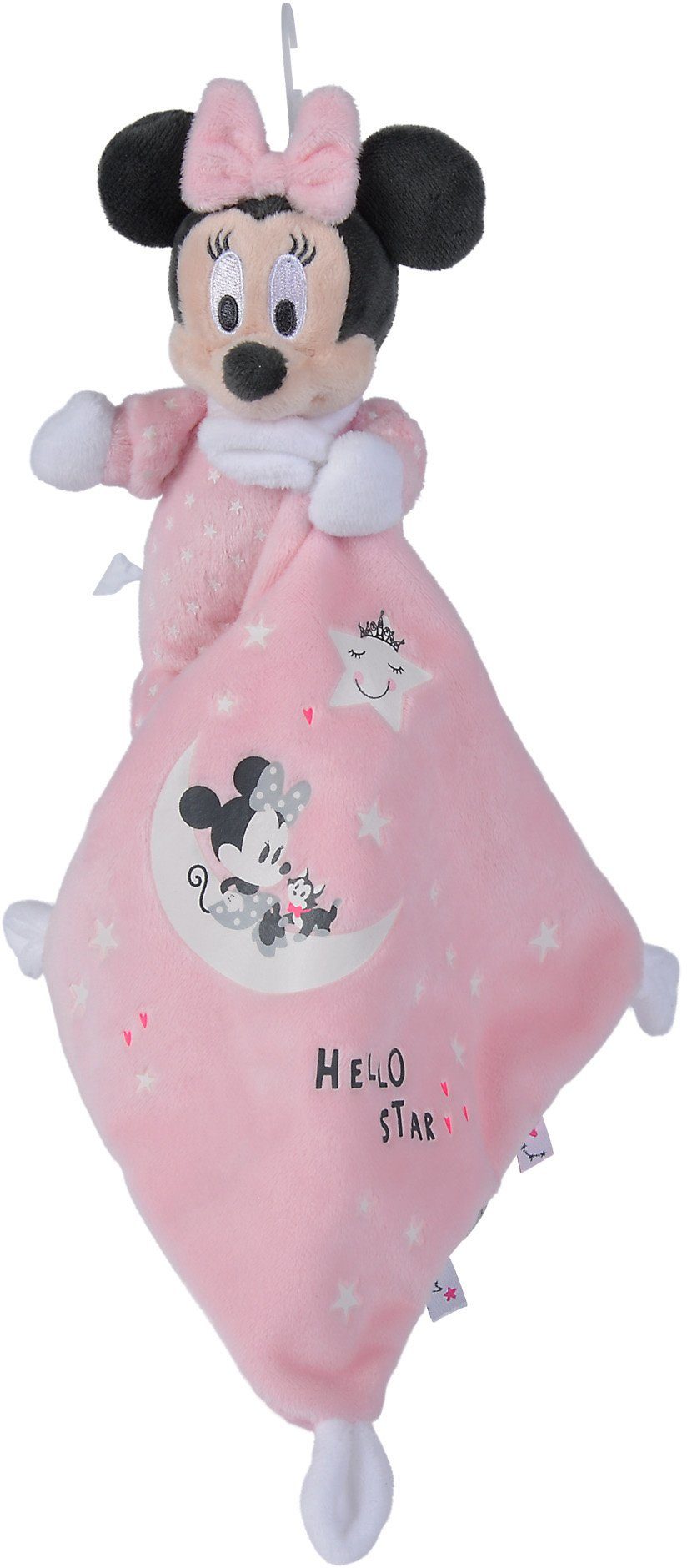 SIMBA Schmusetuch  Minnie Glow in the dark, Starry Night, mit leuchtenden Elementen