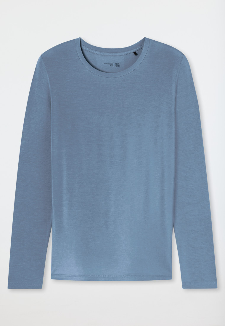 Shirt langarm rundhals blaugrau - Mix+Relax