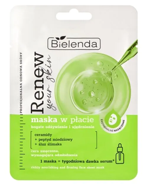 Bielenda Renew Your Skin Sheet Mask, rig næring og opstrammende