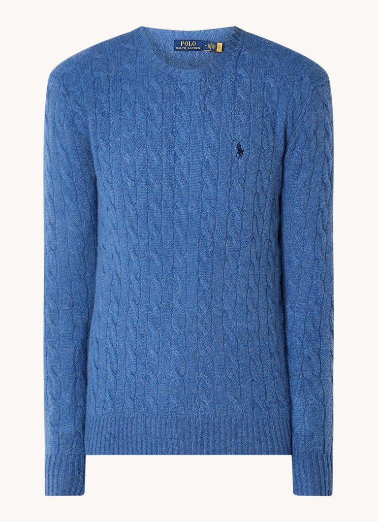 Ralph Lauren Cable-knit sweater in cashmere blend with logo embroidery