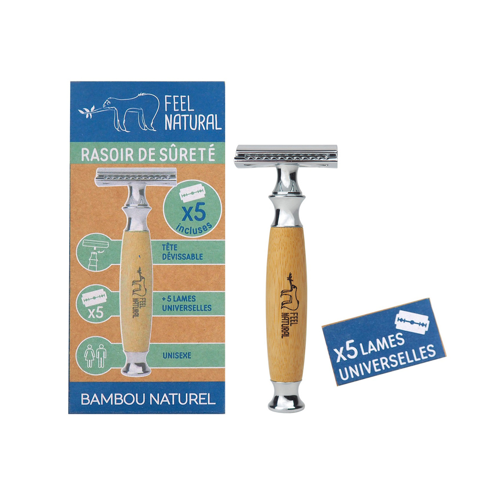 feel natural Rasoir de sûreté en bambou - Feel Natura l ACCESSOIRE