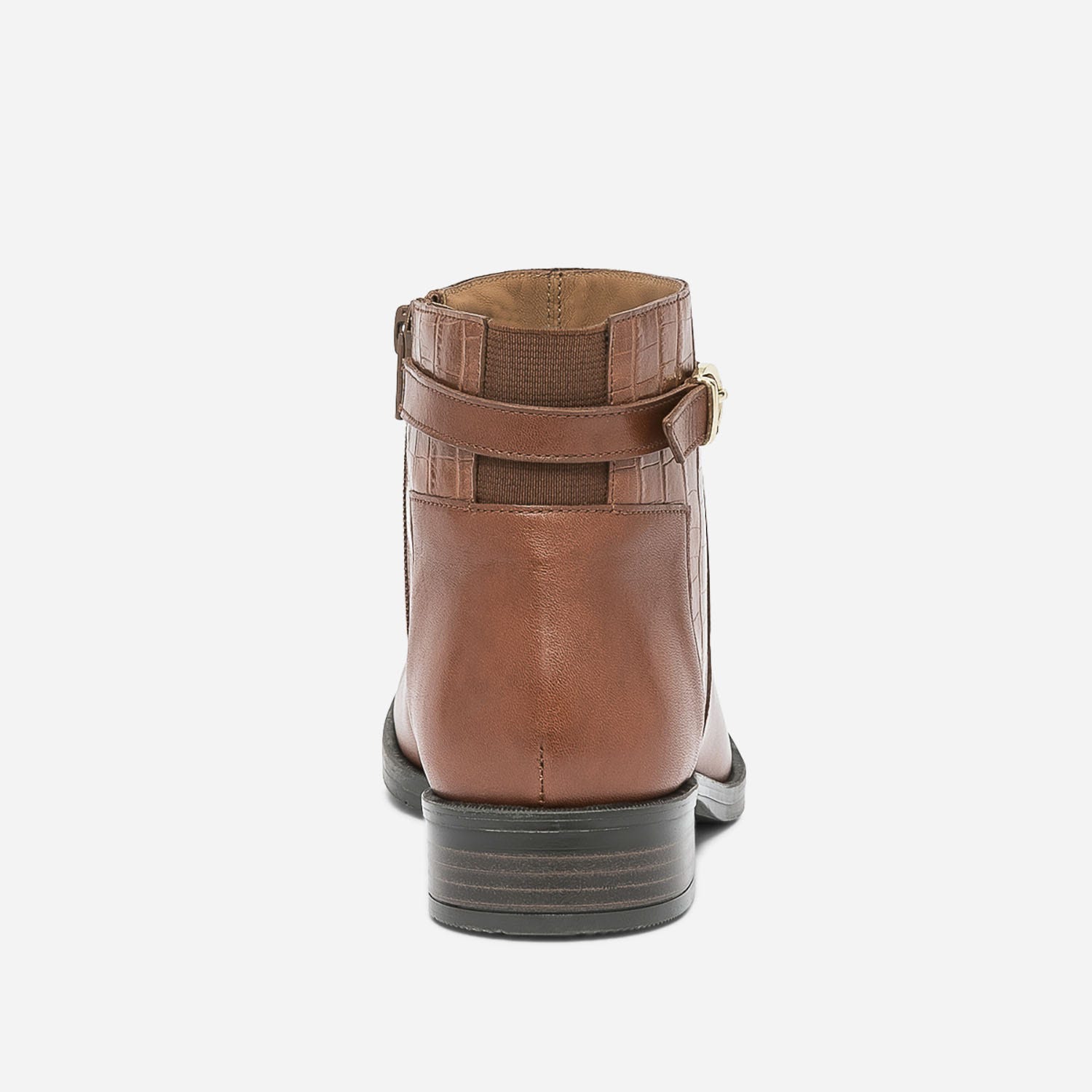 Boots ERAM FLEX cognac en cuir avec effet croco