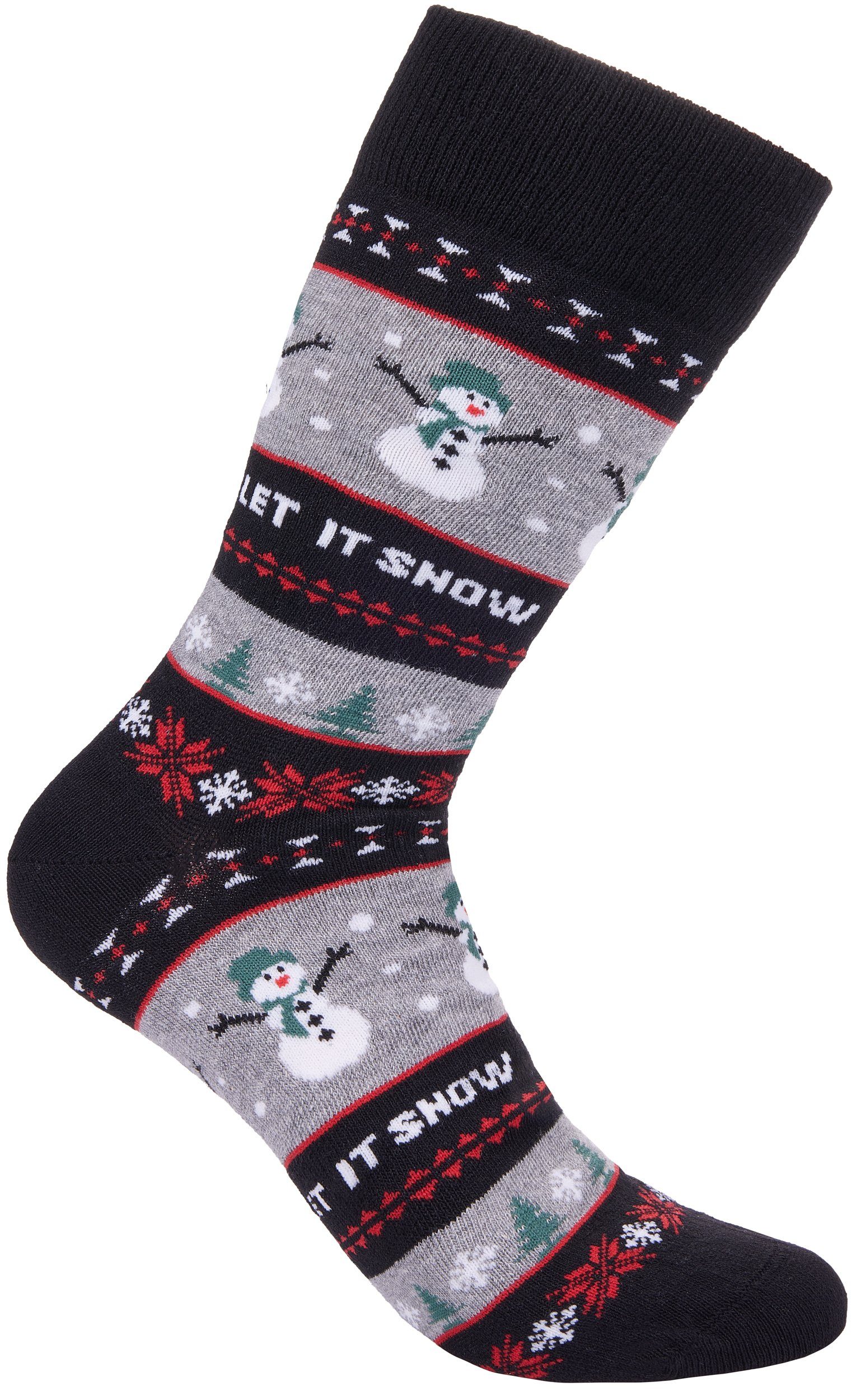 BRUBAKER Socken Weihnachtssocken für Damen und Herren (1-Paar, 1 Paar) Festliche Weihnachtsmotive - Baumwolle Socken Weihnachten