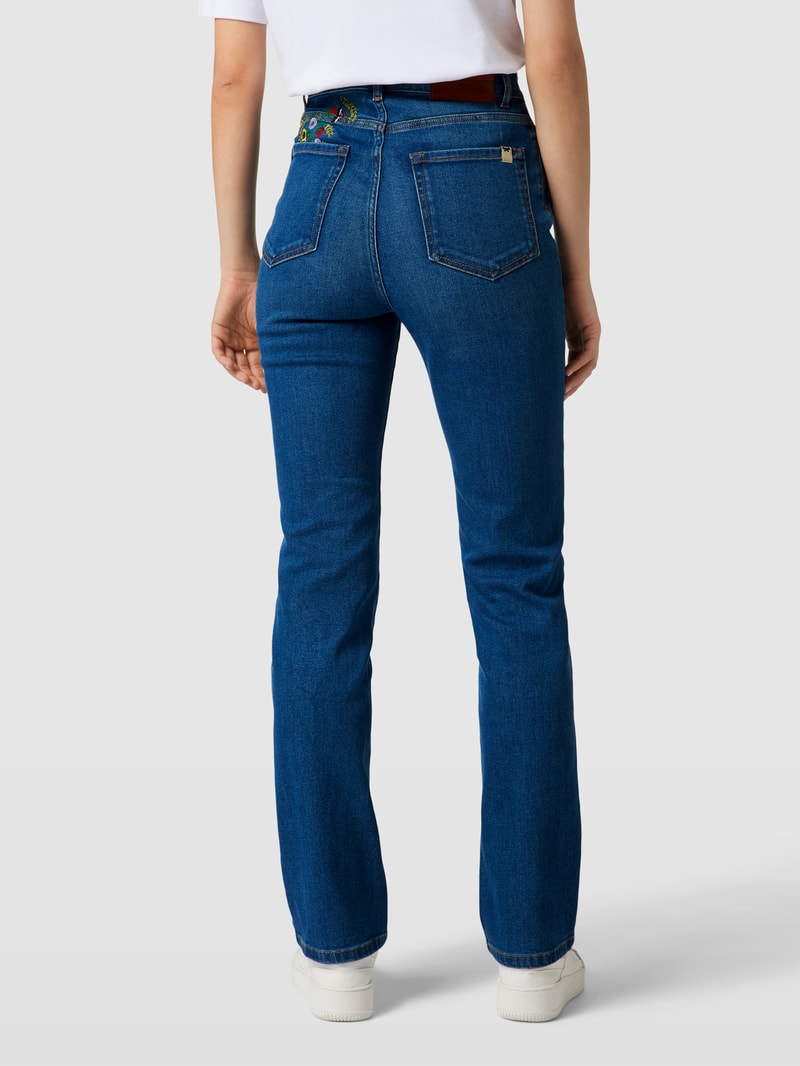 Jeans mit Motiv-Stitching Modell 'BEATI' in jeans