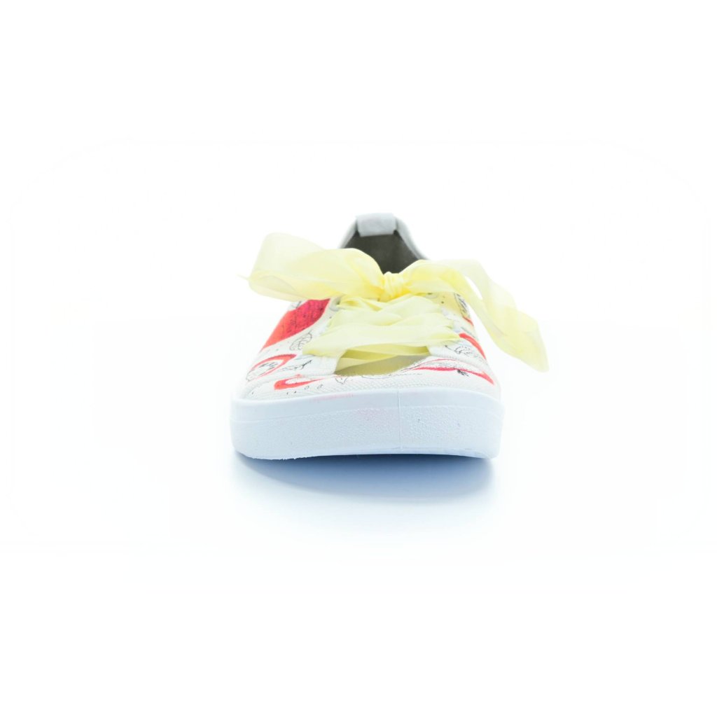 Anatomic Apfel Barfußsneakers mit gelber Schnürsenkel