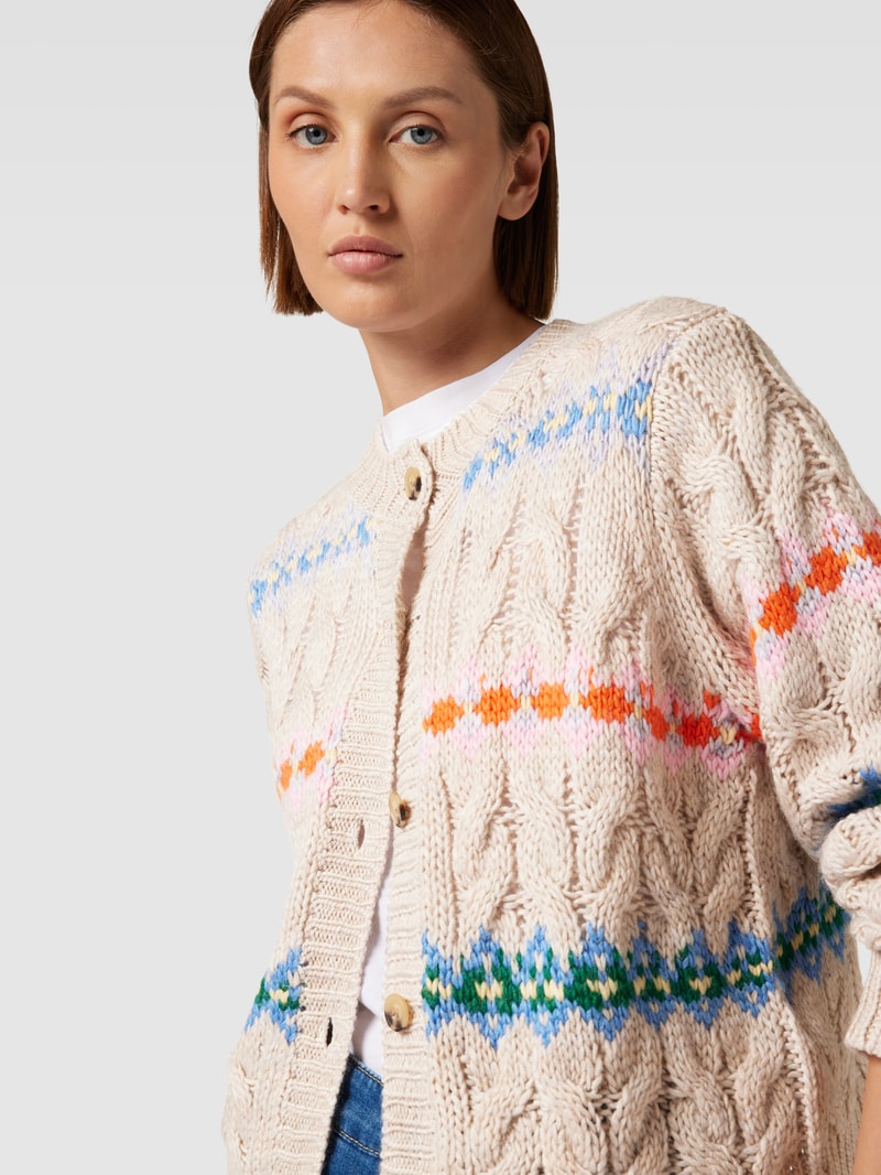 Strickjacke mit Knopfleiste Modell 'ALDENE' in beige