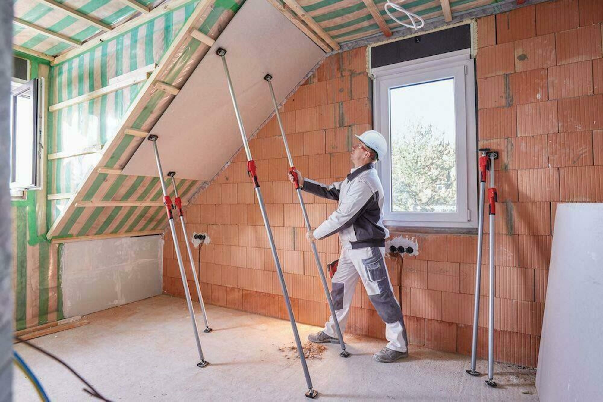 Bessey STE150 Teleskop-Trockenbaustütze mit Pumpgriff 900-1500 mm 350 kg