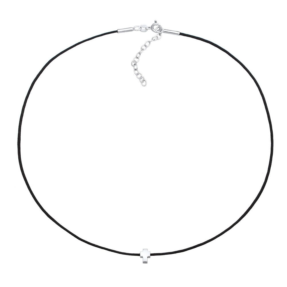 Elli Elli Collier Femmes Choker Pendentif Croix avec nylon en argent sterling 925 collier