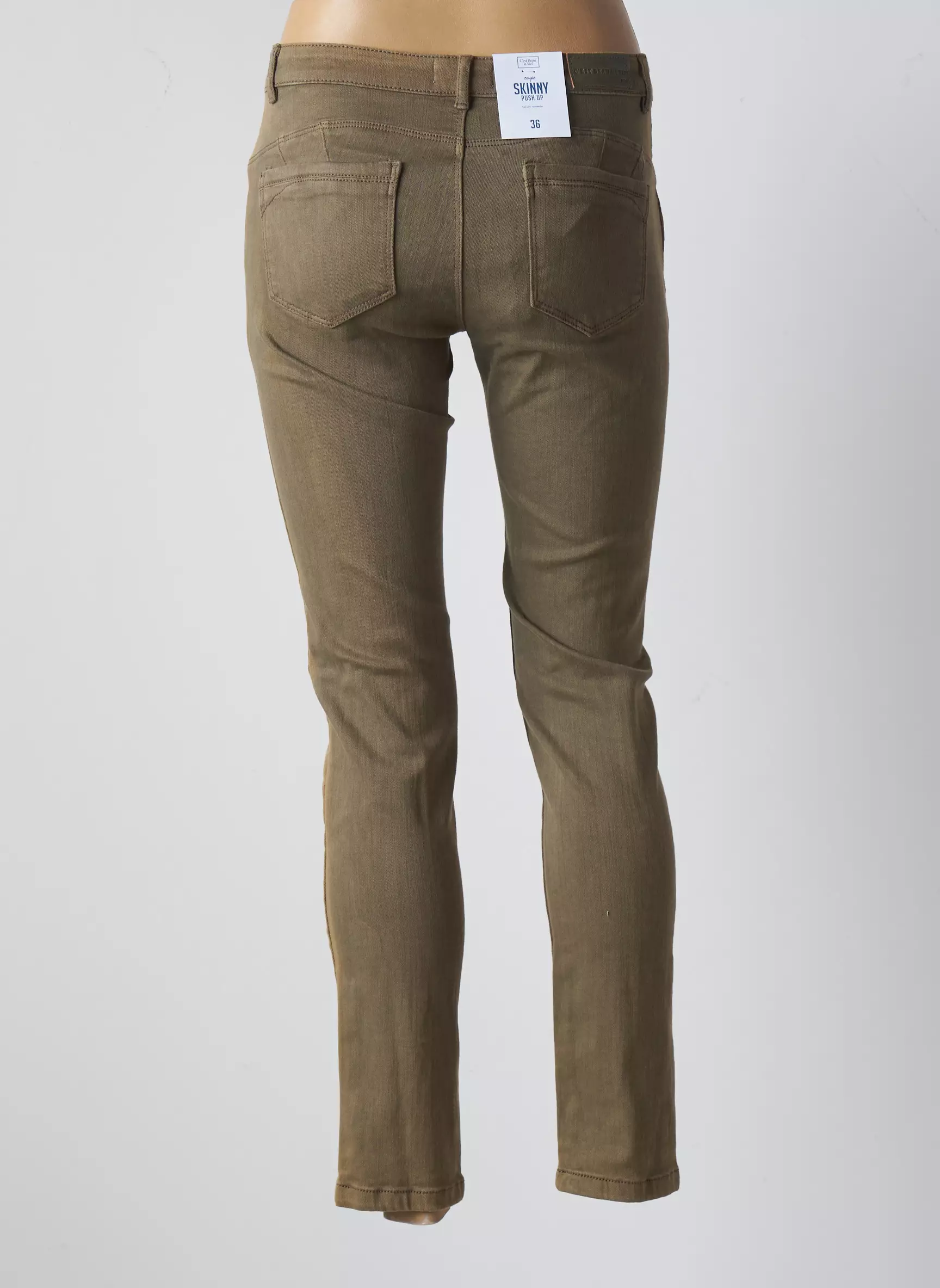 C Est Beau La Vie Pantalons Slim Femme couleur vert