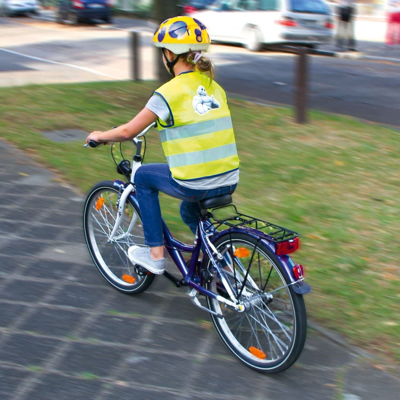Michelin Warnweste Textile Kids Warnweste Kinder 6 - 12 J. Männchen Sicherheitsweste NEON