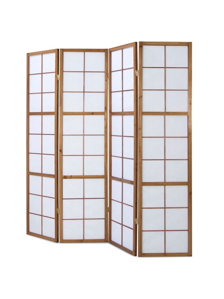 Homestyle4u 4-tlg. Paravent Shoji in Braun 176x175 cm günstig kaufen onesize
