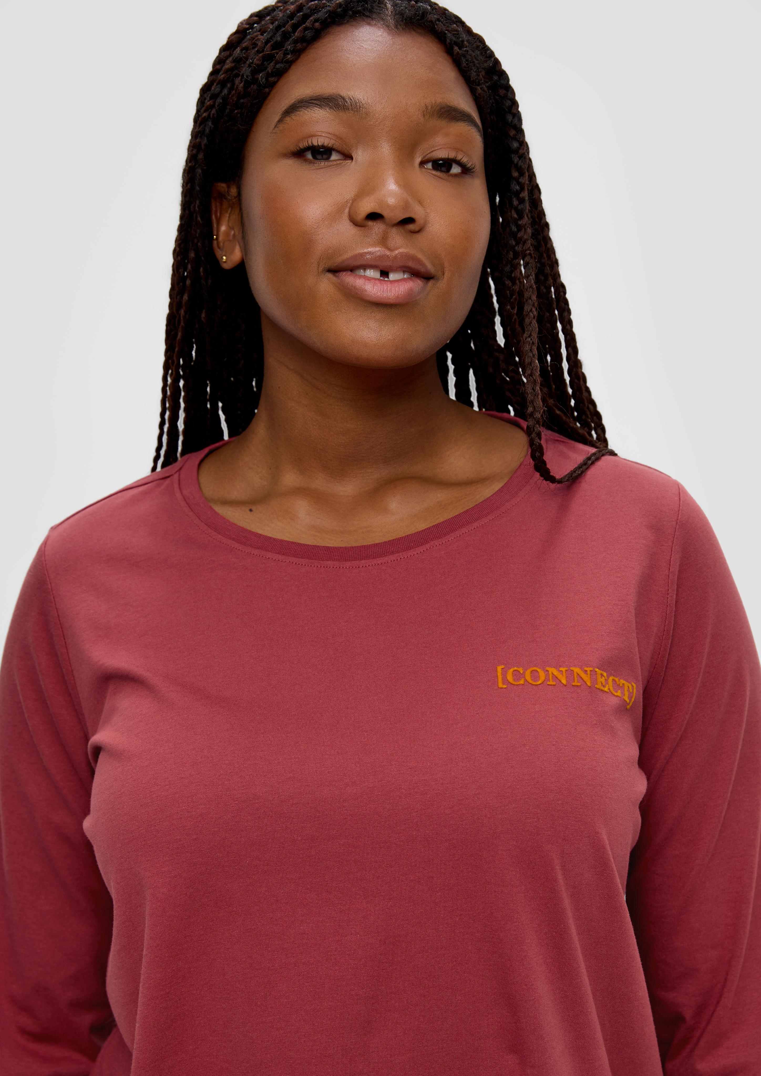 Longsleeve mit Flockprint-Detail  2135938-35D6
