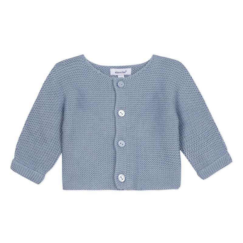 Cardigan bleu en coton point mousse naissance Absorba