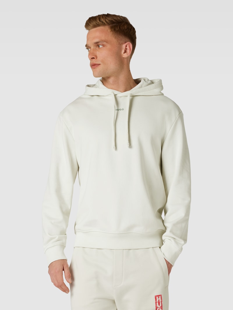 Hoodie mit Label-Print Modell 'Dapo' in offwhite
